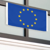 Europese vlag van de eurozone douane banner teken (Buitenkant Gebouw)