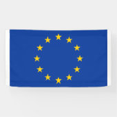 Europese vlag van de eurozone douane banner teken (Horizontaal)