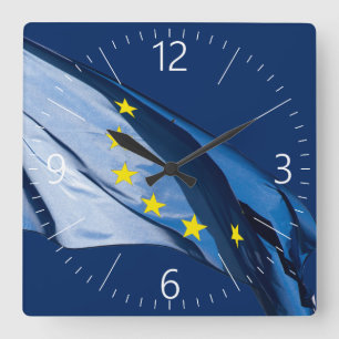 Europese vlag vierkante klok