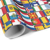 Europese Vlaggen Patchwork Cadeaupapier (Rol Hoek)