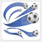 Europese Voetbal Vierkante Sticker (Voorkant)