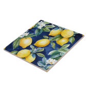 Europese Waterverf Lemons Pattern marine Tegeltje (Zijkant)