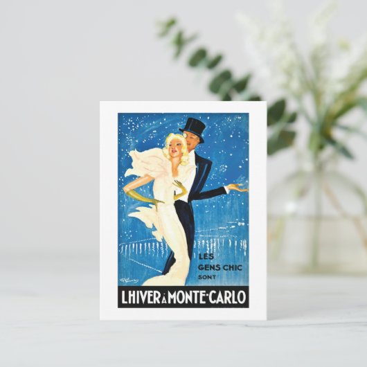  Europese winter in Monte Carlo Travel Briefkaart (Staand voorkant)