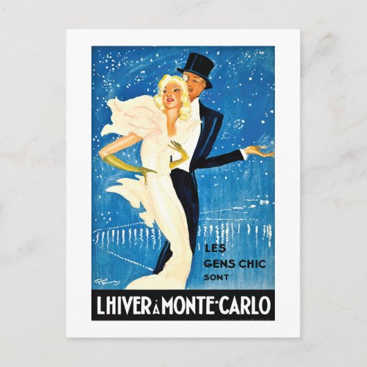 Europese winter in Monte Carlo Travel Briefkaart (Voorkant)