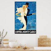 Europese winter in Monte Carlo Travel Poster (Keuken)