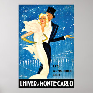 Europese winter in Monte Carlo Travel Poster