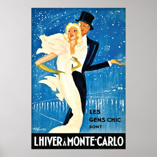 Europese winter in Monte Carlo Travel Poster (Voorkant)