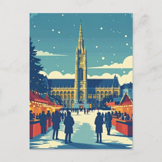 Europese wintermarkt reissouvenir Briefkaart (Voorkant)