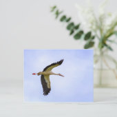 Europese witte ooievaar briefkaart (Staand voorkant)