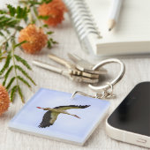 Europese witte ooievaar sleutelhanger (Voorkant Rechts)