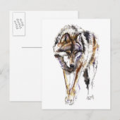 Europese Wolf Briefkaart (Voorkant / Achterkant)