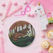 Europese Wolf Papieren Bordje (Feest)