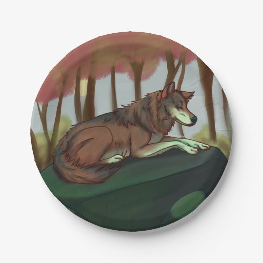Europese Wolf Papieren Bordje (Voorkant)