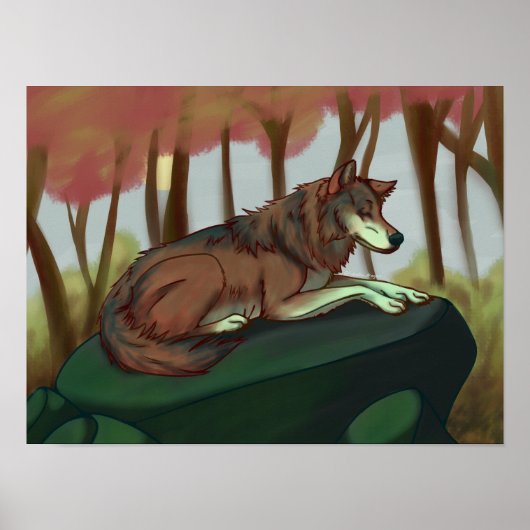 Europese Wolf Poster (Voorkant)