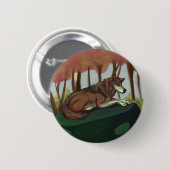 Europese Wolf Ronde Button 5,7 Cm (Voorkant /achterkant)