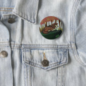 Europese Wolf Ronde Button 5,7 Cm (In situ)