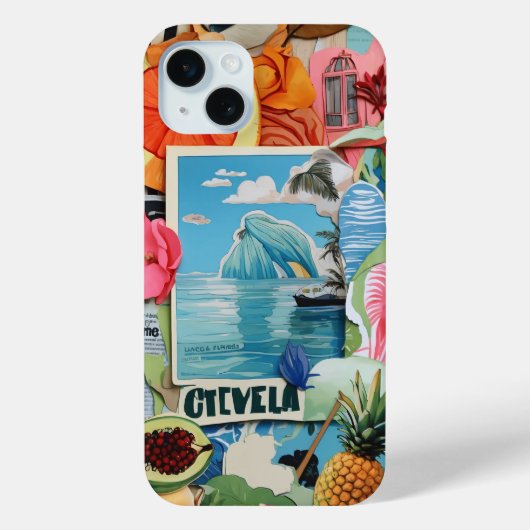 Europese zomer strand preppy collage scrapbook Case-Mate iPhone case (Achterkant)