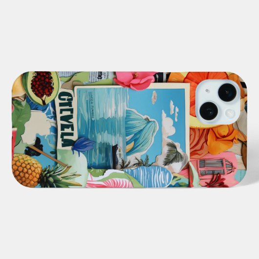 Europese zomer strand preppy collage scrapbook Case-Mate iPhone case (Achterkant (horizontaal))