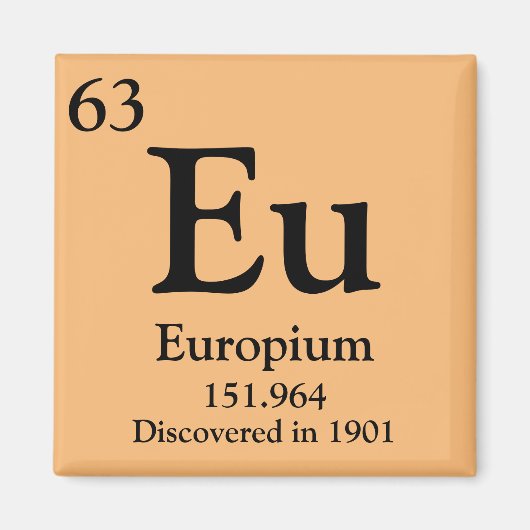 Europium Periodiek Tafel Magneet (Voorkant)