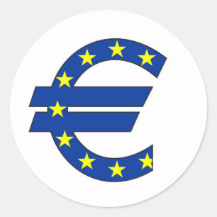 eurovalsymbool geldteken ronde sticker