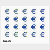 eurovalsymbool geldteken vierkante sticker (Vel)