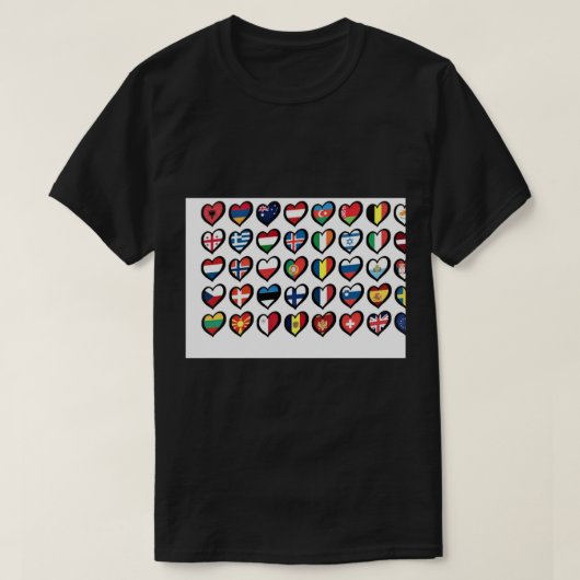 Eurovisie Song Contest Flagers Hartenmasker T-shirt (Design voorkant)