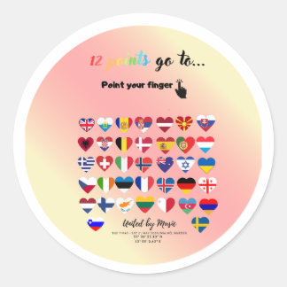 Eurovision Songcontest 2024 Unisex T-shirt Sweden  Ronde Sticker