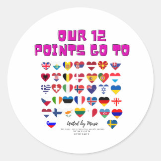 Eurovision Songcontest 2024 Unisex T-shirt Sweden  Ronde Sticker