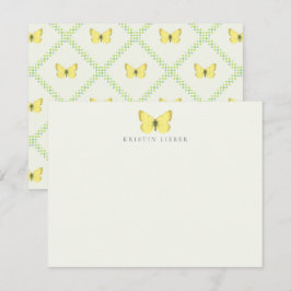 Eurymus Pelidne Yellow Butterfly-platenkaart Notitiekaartje