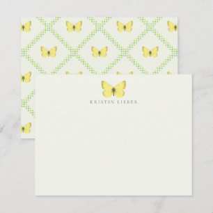 Eurymus Pelidne Yellow Butterfly-platenkaart Notitiekaartje