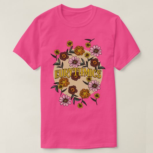 Eurythmics Naam Gepersonaliseerde Bloem Retro Flor T-shirt (Design voorkant)