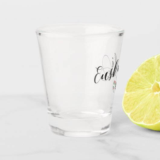 Euskadi Basque Country Flag Heart Script Shot Glas (Links)