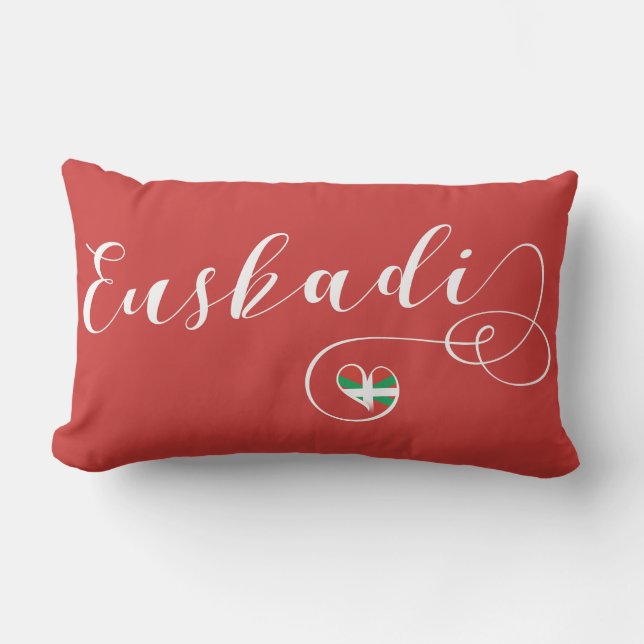 Euskadi Flag Heart, Baskenland Buitenkussen (Voorkant)