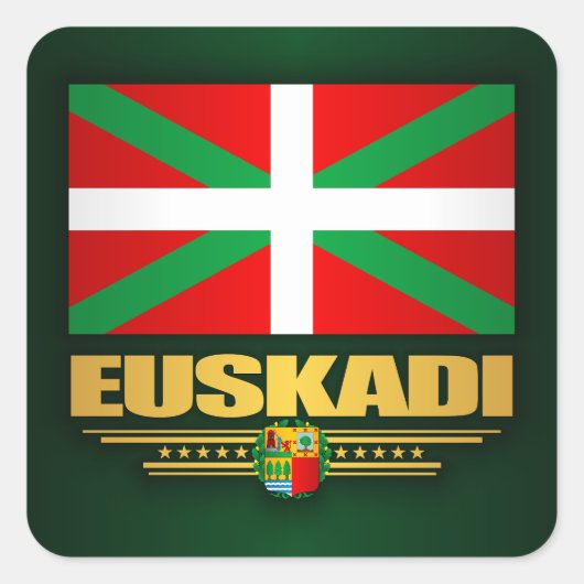 Euskadi Flag Vierkante Sticker (Voorkant)