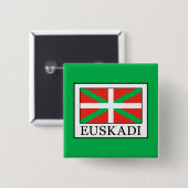 Euskadi Vierkante Button 5,1 Cm (Voorkant /achterkant)