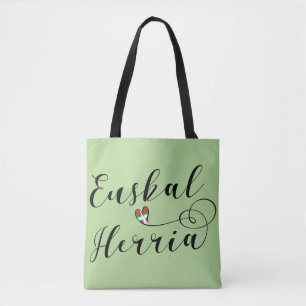 Euskal Herria Heart Grocery Bag Baskenland Tote Bag