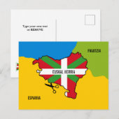 Euskal Herria Ikurriña eta euskal independent entz Briefkaart (Voorkant / Achterkant)