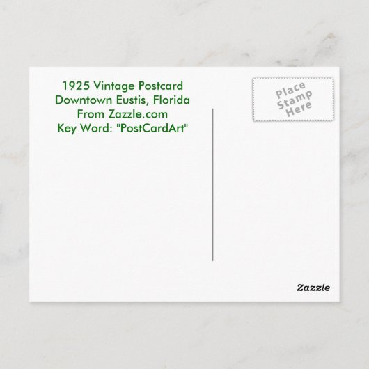 Eustis, FL - Magnolia Ave - 1925 Briefkaart (Achterkant)