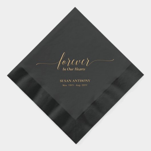Euwige Harten | Elegante Script Herdenkings-uitvaa Folie Servetten (Rechts)