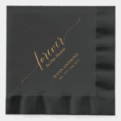 Euwige Harten | Elegante Script Herdenkings-uitvaa Folie Servetten (Voorkant)