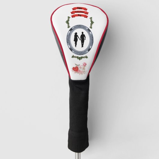 Euwige Liefde Valentijn Romantische Vector Golfclu Golfheadcover (Voorkant)