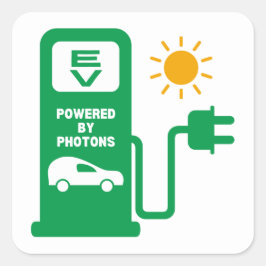 EV Aangedreven door Photons Square Stickers