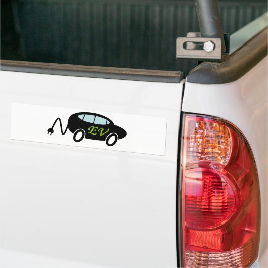 EV-auto en -stekker Bumpersticker (Op Truck)
