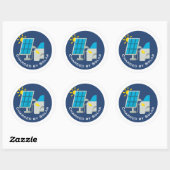 EV opgeladen door zonne-Stickers Ronde Sticker (Vel)