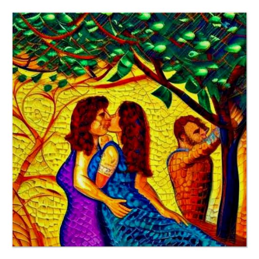 Eva en Vriend met Adam Perfect Poster (Voorkant)