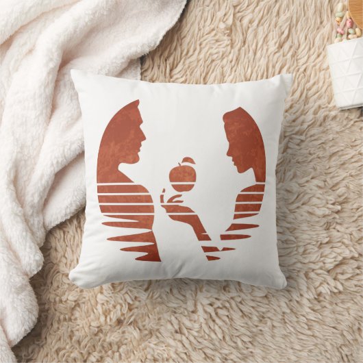 Eva geeft Adam een appel, Grunge versie 3/3 Kussen (Deken)