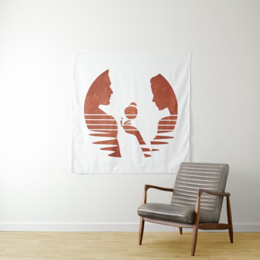 Eva geeft Adam een appel, Grunge versie 3/3 Wandkleed (In situ)