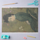 Eva Meurier in een Green Dress Decoupage Paper Tissuepapier (Craft)