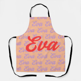 Eva Naam Herhalend Patroonontwerp Schort