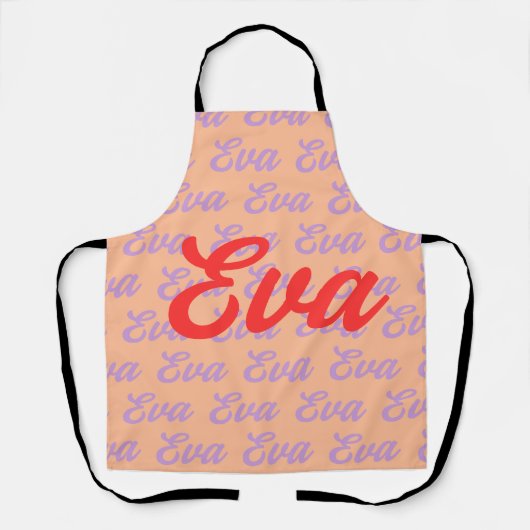 Eva Naam Herhalend Patroonontwerp Schort (Voorkant)